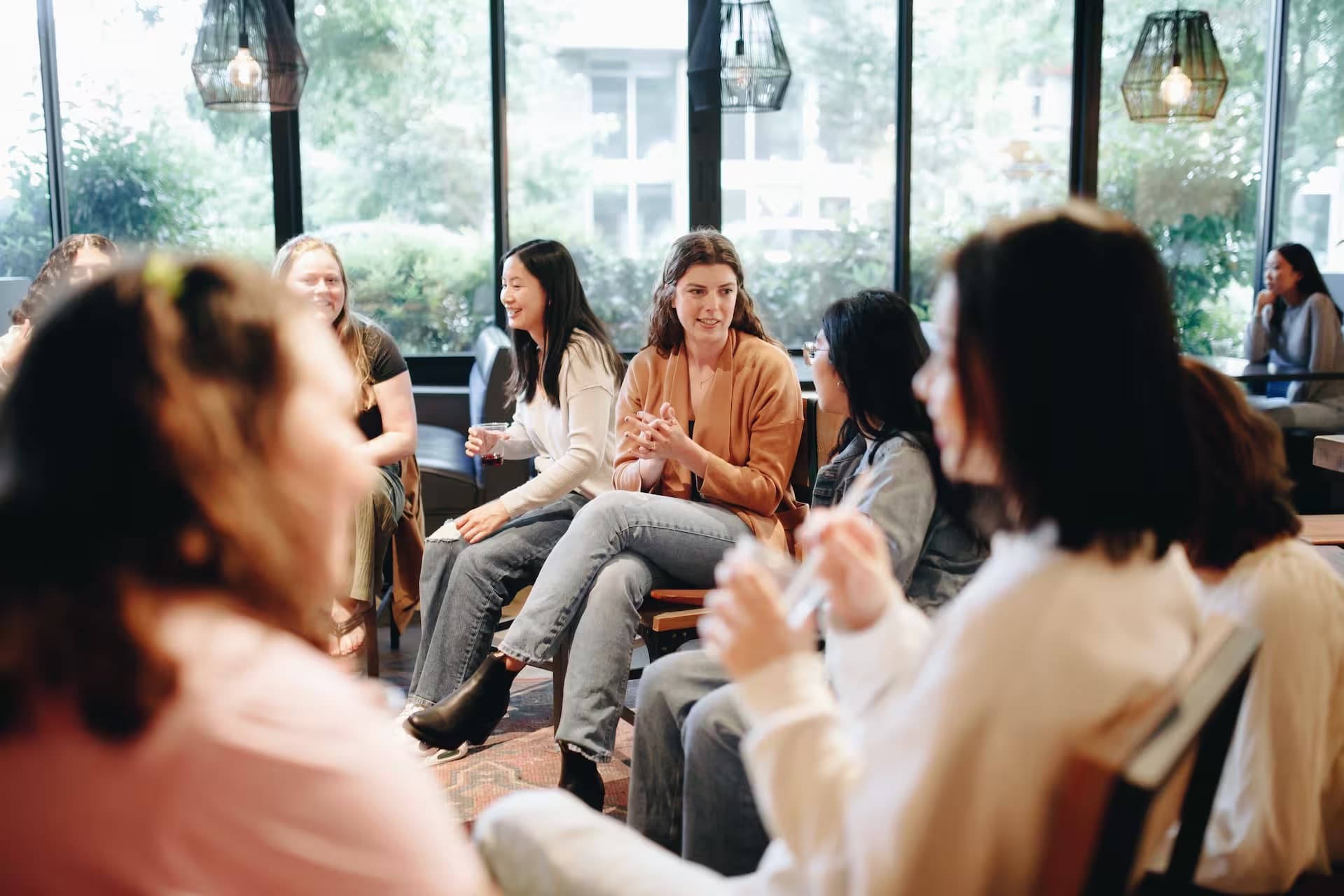 Women enjoying a fun group activity